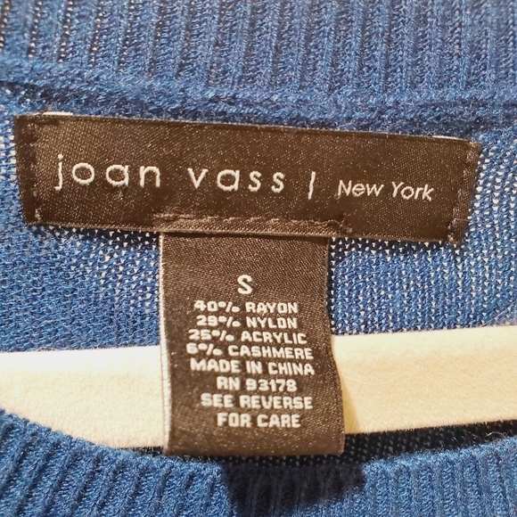 Joan Vass New York women's blue sweater size S - Picture 2 of 8